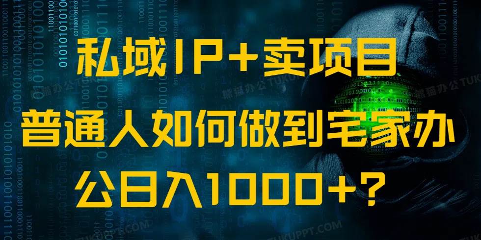 （14400期）私域IP+卖项目，普通人如何做到宅家办公实现日入1000+-777网创网