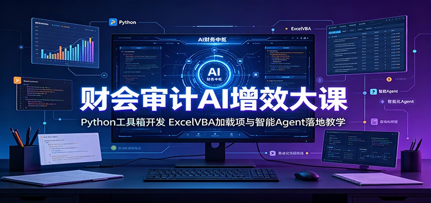 财会审计AI增效大课：Python工具箱开发，ExcelVBA加载项与智能Agent落地教学-777网创网