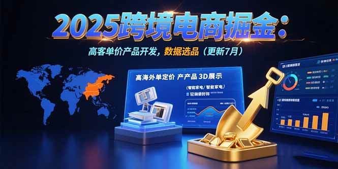 （15512期）2025跨境电商掘金：蓝海市场定位，高客单价产品开发，数据选品(更新7月)-777网创网