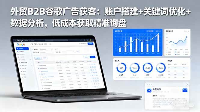 （16389期）外贸B2B谷歌广告获客：账户搭建+关键词优化+数据分析，低成本获取精准询盘-777网创网