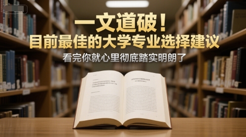 付费文章:一文道破!目前最佳的大学专业选择建议,看完你就心里彻底踏实明朗了-777网创网