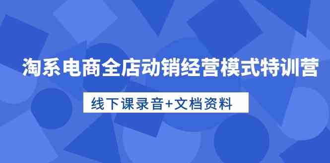 （10192期）淘系电商全店动销经营模式特训营，线下课录音+文档资料-777网创网