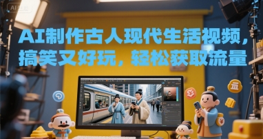 AI制作古人现代生活视频,搞笑又好玩,轻松获取流量