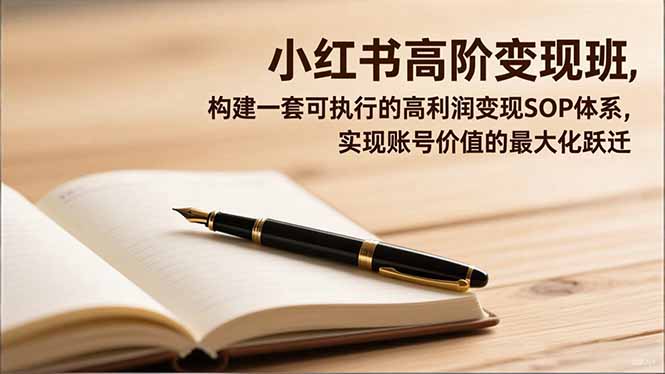 小红书高阶变现班,构建一套可执行的高利润变现SOP体系,实现账号价值的最大化跃迁-777网创网