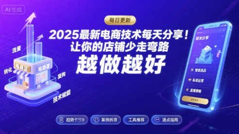 2025-2026最新电商技术每天分享,让你的店铺少走弯路,越做越好(更新26年09月)-777网创网