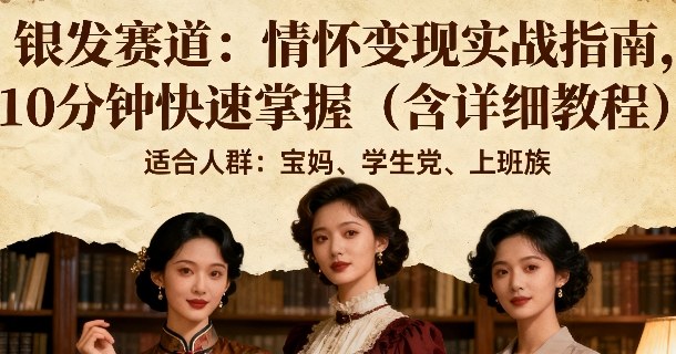银发赛道:情怀变现实战指南,10分钟快速掌握(含详细教程)