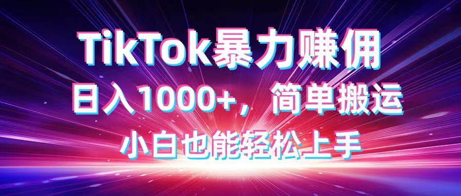 （14402期）TikTok搬运暴力赚佣，日入1000+，简单搬运，小白也能轻松上手-777网创网