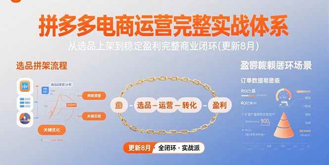 （15579期）拼多多电商运营完整实战体系，从选品上架到稳定盈利完整商业闭环(更新8月)-777网创网