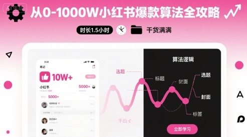从0-1000W小红书爆款算法全攻略，时长1.5小时，干货满满-777网创网