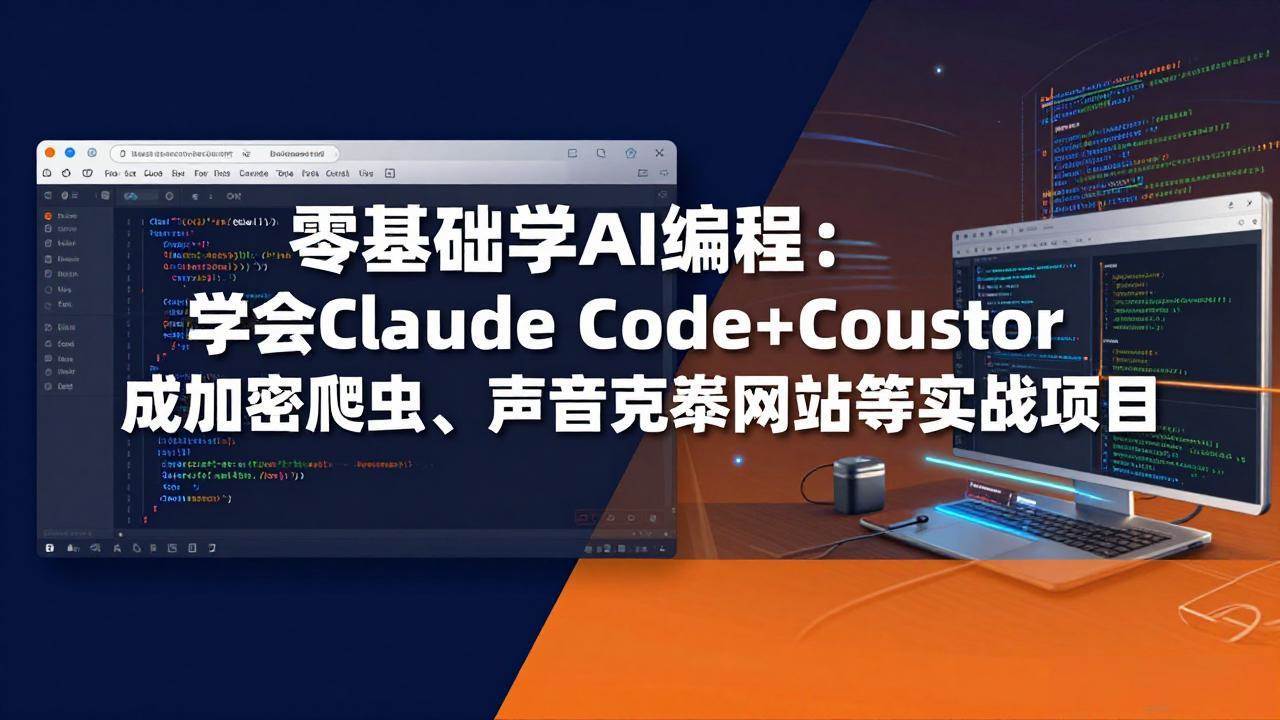 （17941期）零基础学AI编程：学会Claude Code+Cursor完成加密爬虫、声音克隆网站等实战项目-777网创网