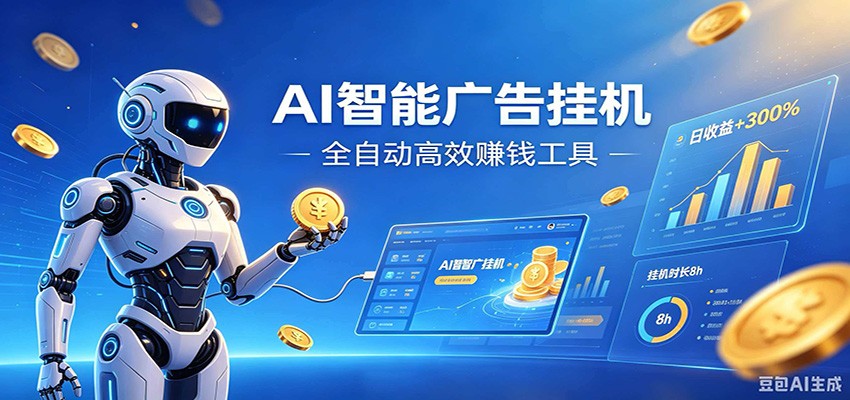 AI智能广告挂机，小白轻松上手，在家自动赚收益-777网创网