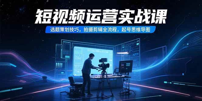（15375期）短视频运营实战课，选题策划技巧，拍摄剪辑全流程，起号思维导图-777网创网