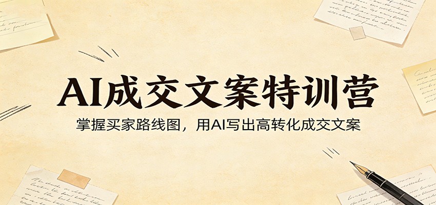 AI成交文案特训营：掌握买家路线图，用AI写出高转化成交文案-777网创网