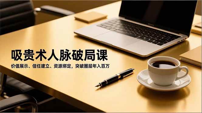 （16682期）吸贵术人脉破局课，价值展示、信任建立、资源绑定，突破圈层年入百万-777网创网