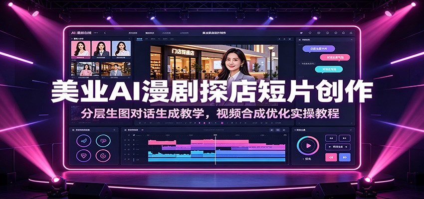 美业AI漫剧探店短片创作:分层生图对话生成教学,视频合成优化实操教程-777网创网