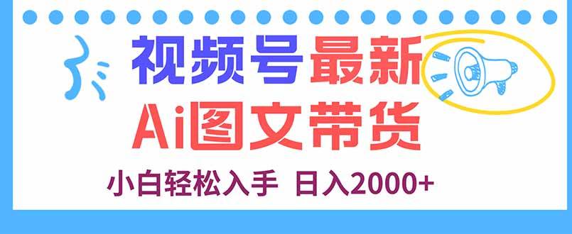 （16092期）视频号最新AI图文带货，每天几分钟，小白轻松入手，日入2000+-777网创网