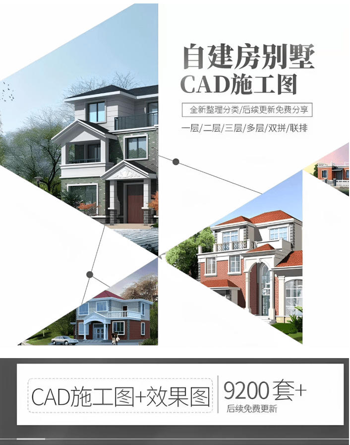 付费购买素材!2026新整理新农村自建房设计图,图纸CAD施工图合集,超18700+套,自建房屋图纸-777网创网
