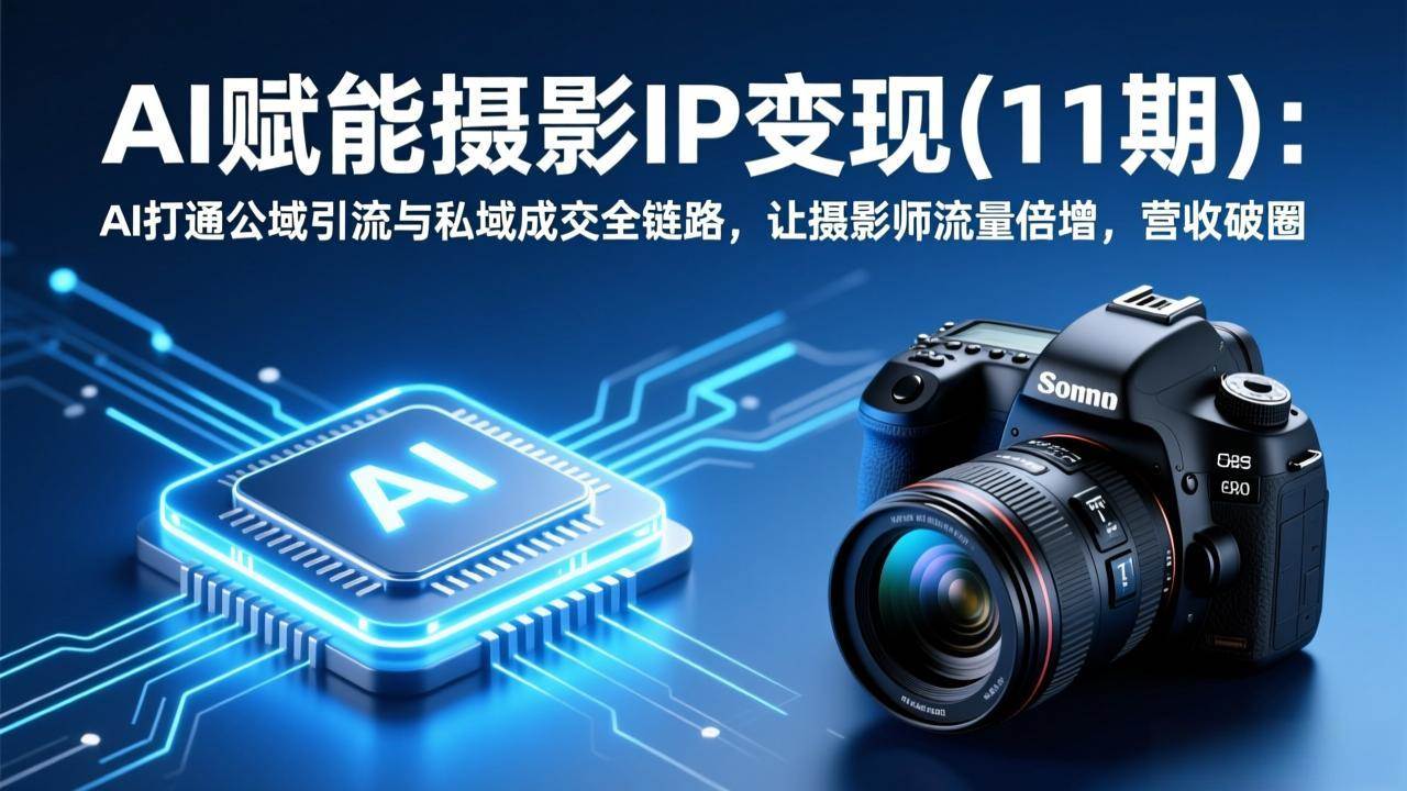 (17558期)AI赋能摄影IP变现(11期):AI打通公域引流与私域成交全链路,让摄影师流量倍增,营收破圈-777网创网