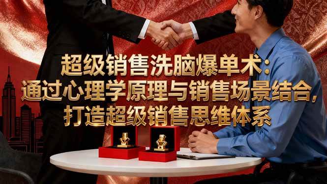（16370期）超级销售洗脑爆单术：通过心理学原理与销售场景结合,打造超级销售思维体系-777网创网