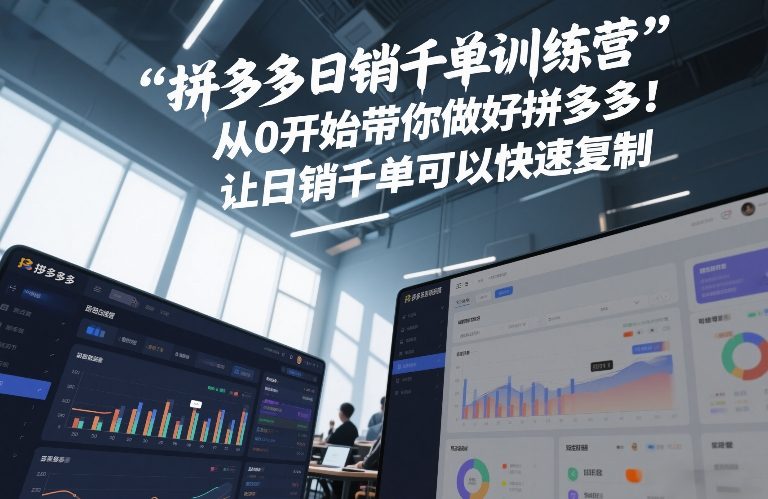 拼多多日销千单训练营,从0开始带你做好拼多多,让日销千单可以快速复制(更新26年3月)