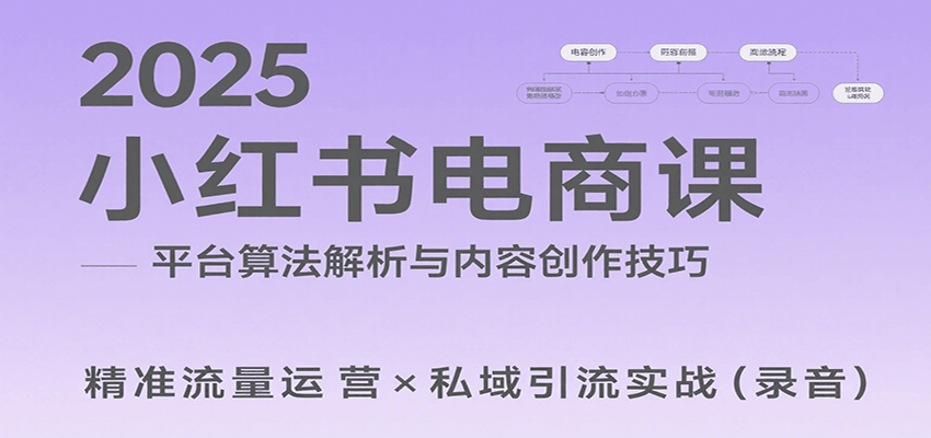 2025小红书电商课：解析算法，创作高转化内容，助力卖家获取流量实现变现（录音）-777网创网