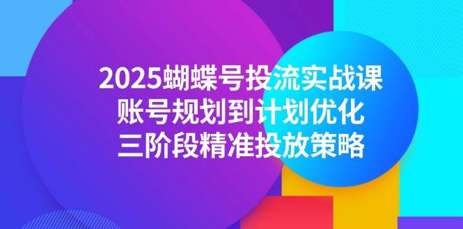 （14987期）2025蝴蝶号投流实战课，账号规划到计划优化，三阶段精准投放策略-777网创网