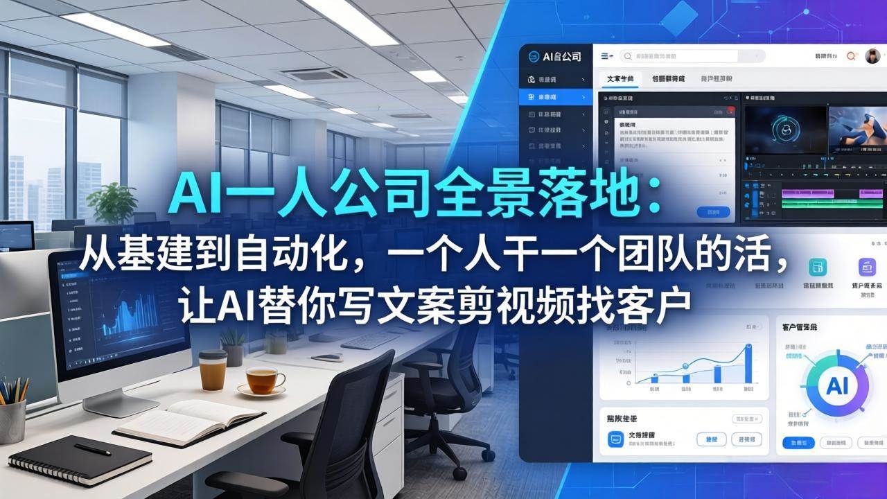 (17939期)AI一人公司全景落地:从基建到自动化,一个人干一个团队的活,让AI替你写文案剪视频找客户 (17939期)AI一人公司全景落地:从基建到自动化,一个人干一个团队的活,让AI替你写文案剪视频找客户
