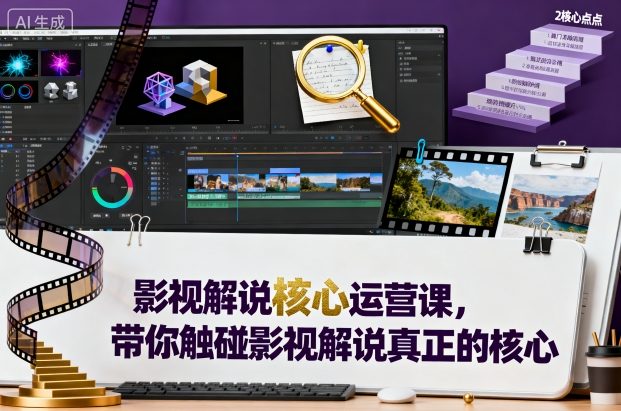 影视解说核心运营课，带你触碰影视解说真正的核心-777网创网