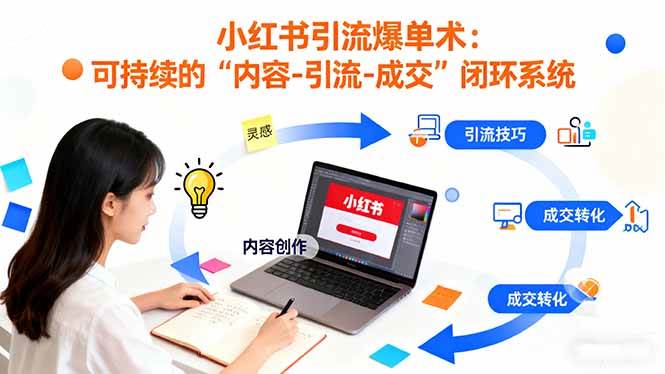 （16362期）小红书引流爆单术：构建一套低成本 可持续的“内容-引流-成交”闭环系统-777网创网