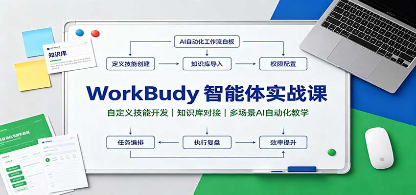 WorkBuddy智能体实战课：自定义技能开发，知识库对接，多场景AI自动化教学-777网创网