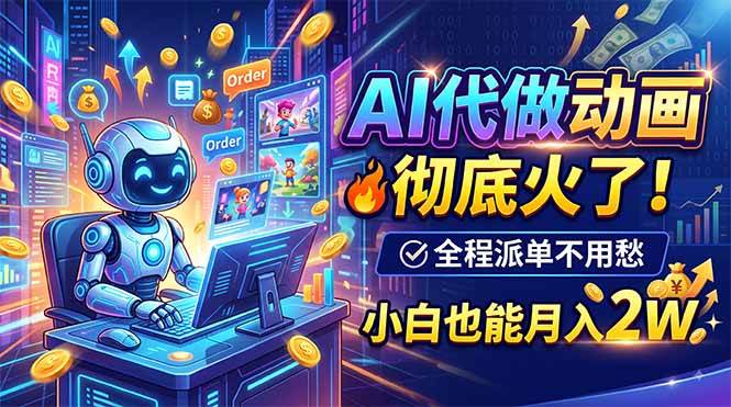(19828期)AI代做动画,彻底火了!全程派单不用愁,小白也能月入2W-777网创网