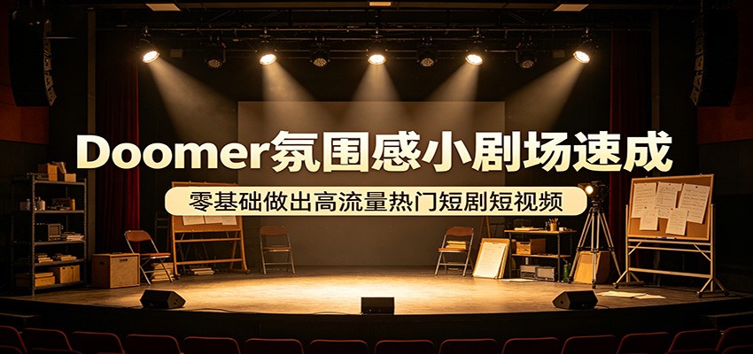 Doomer氛围感小剧场速成，零基础做出高流量热门短剧短视频-777网创网