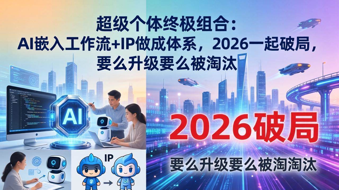 (17808期)超级个体终极组合-更新:AI嵌入工作流+IP做成体系,2026一起破局,要么升级要么被淘汰 (17808期)超级个体终极组合-更新:AI嵌入工作流+IP做成体系,2026一起破局,要么升级要么被淘汰