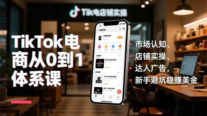 (16818期)TikTok电商从0到1体系课,市场认知、店铺实操、达人广告,新手避坑稳赚美金 (16818期)TikTok电商从0到1体系课,市场认知、店铺实操、达人广告,新手避坑稳赚美金