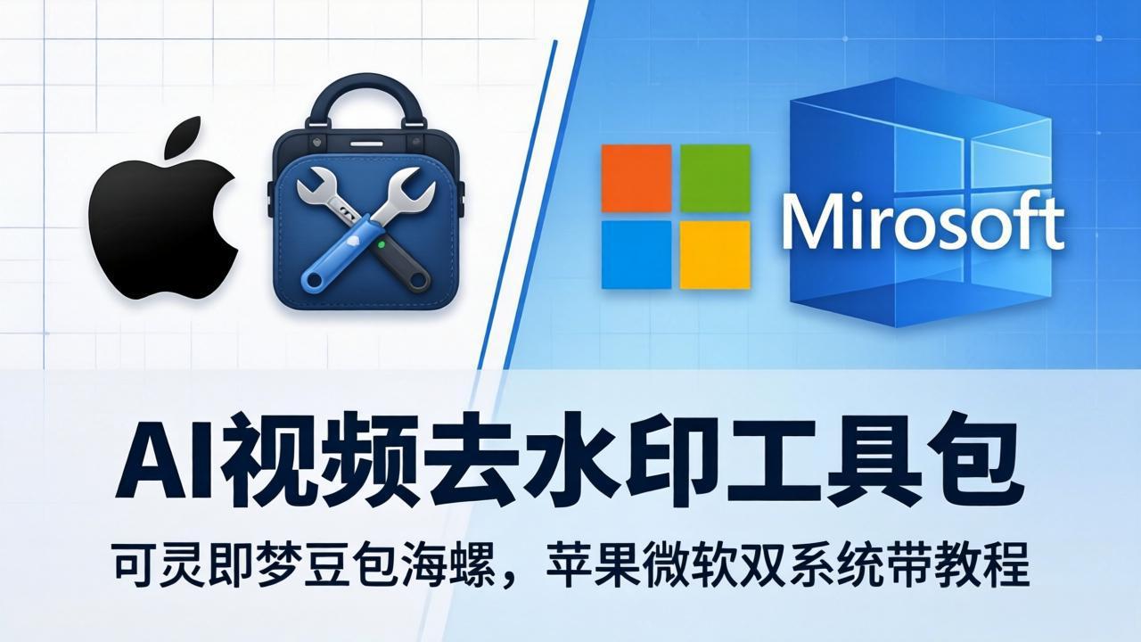 AI视频去水印工具包：可灵即梦豆包海螺，苹果微软双系统带教程-777网创网