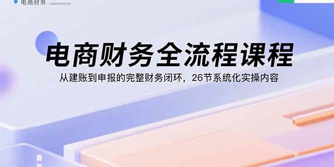 （15893期）电商财务全流程课程：从建账到申报的完整财务闭环，26节系统化实操内容-777网创网