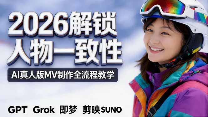 2026独创解锁人物一致性：AI真人版MV制作，不讲空话，不拼概念，全流程实操-777网创网