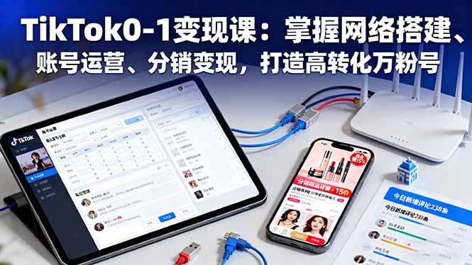 TikTok0-1变现课:掌握网络搭建、账号运营、分销变现,打造高转化万粉号-777网创网