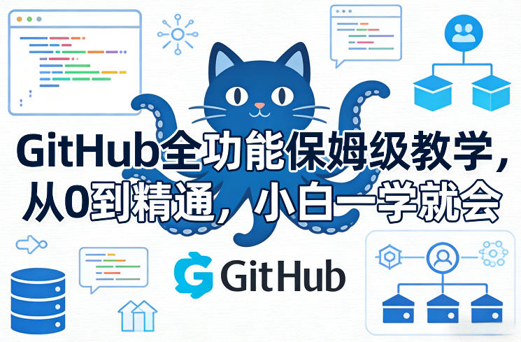 GitHub全功能保姆级教学,从0到精通,小白一学就会