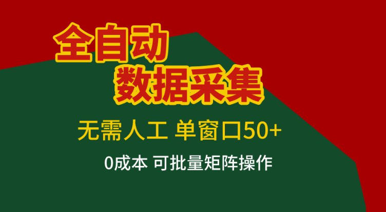 全自动数据采集，无需人工，单窗口50+，0成本可批量矩阵操作【揭秘】-777网创网