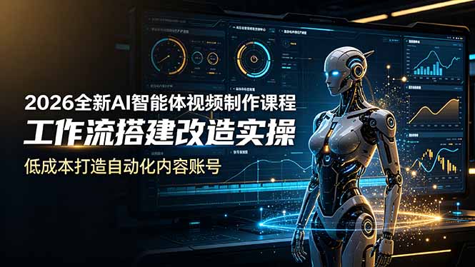 2026全新AI Codex智能体视频制作课程，工作流搭建改造实操，低成本打造自动化内容账号-777网创网