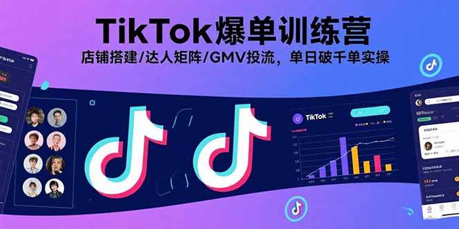 （15920期）TikTok爆单训练营，店铺搭建/达人矩阵/GMV投流，单日破千单实操-777网创网