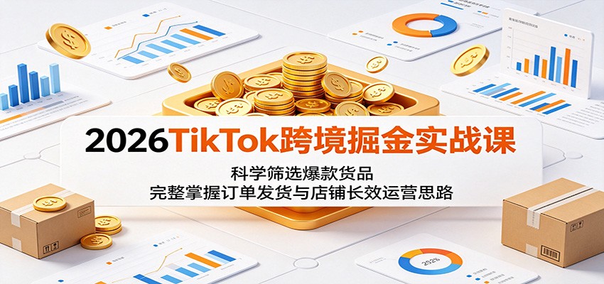 2026TikTok跨境掘金实战课：科学筛选爆款货品，完整掌握订单发货与店铺长效运营思路-777网创网