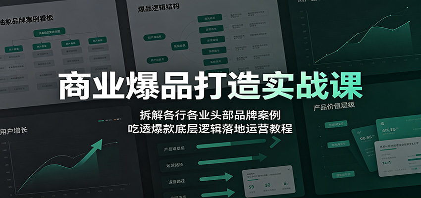 商业爆品打造实战课：拆解各行各业头部品牌案例，吃透爆款底层逻辑落地运营教程-777网创网