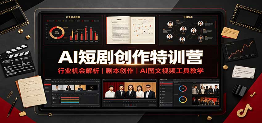 AI短剧创作特训营：行业机会解析，剧本创作，AI图文视频工具教学（文字版）-777网创网
