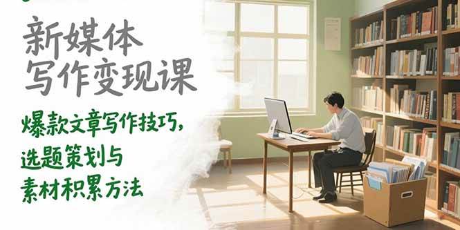 （15345期）新媒体写作变现课，爆款文章写作技巧，选题策划与素材积累方法-777网创网