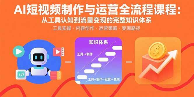 （15863期）AI短视频制作与运营全流程课程：从工具认知到流量变现的完整知识体系-777网创网