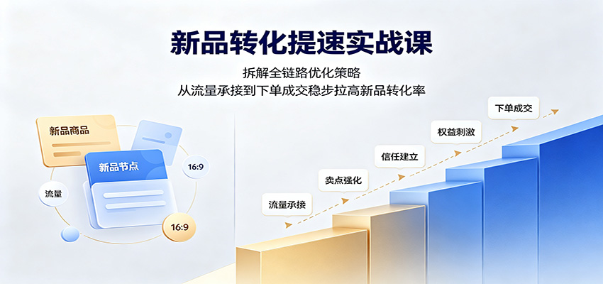 新品转化提速实战课：拆解全链路优化策略，从流量承接到下单成交稳步拉高新品转化率-777网创网