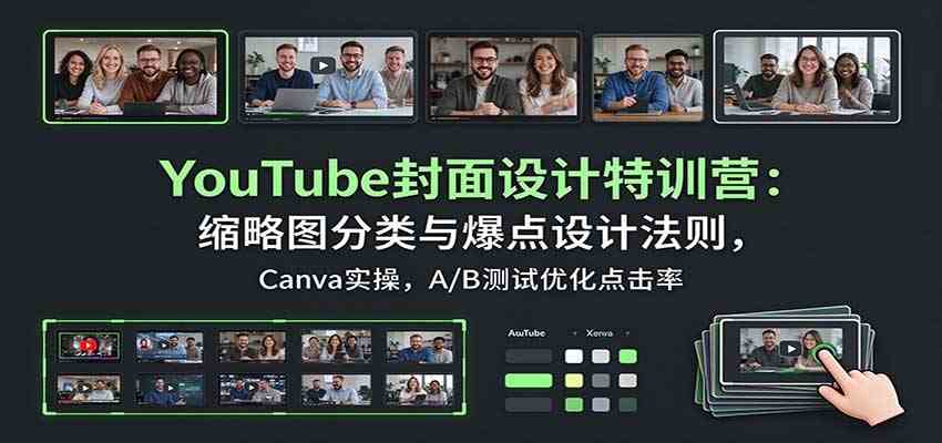 YouTube封面设计特训营:缩略图分类与爆点设计法则,Canva实操,A/B测试优化点击率-777网创网
