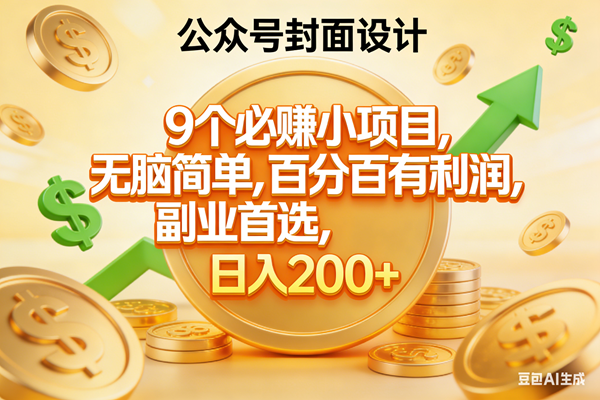 (17392期)9个必赚小项目,无脑简单,百分百有利润,副业首选,日入300+-777网创网
